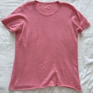 Majestic Filatures Machine Washable Cashmere Crewneck T-Shirt in Pink